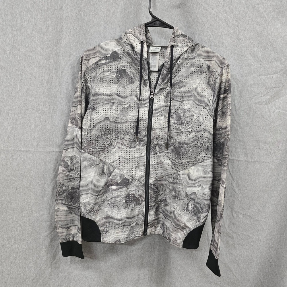 Champion Hoodie Kids XS Full‎ Zip Grey Marble Print Perforated Mesh Jacket